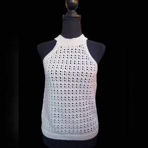 Elegant White Crochet Halter Top